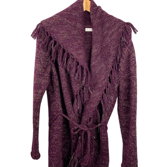 Love Shack Fancy | Purple Wool Sweater Alpaca Cardigan S - Picture 1 of 9